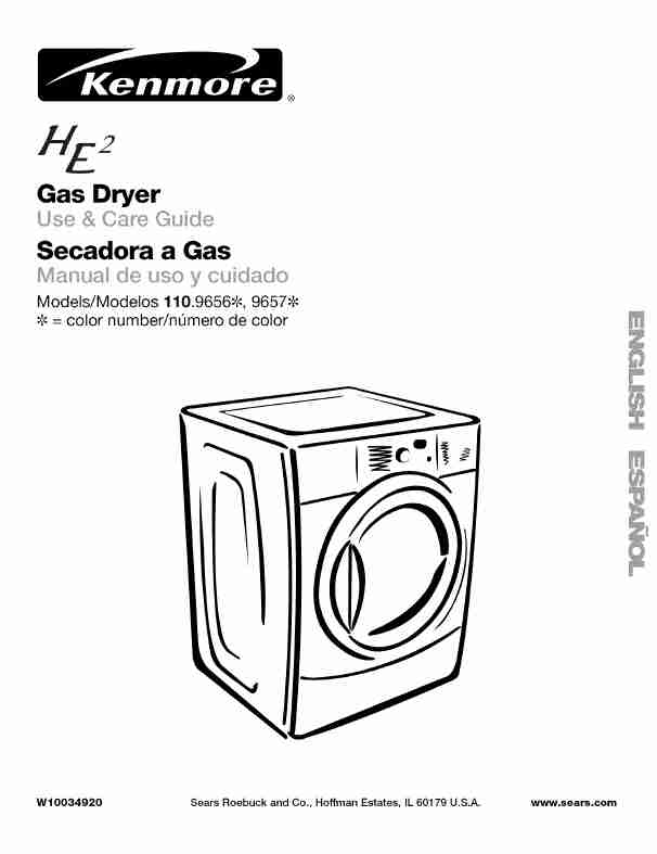 Kenmore Clothes Dryer 110_9656-page_pdf